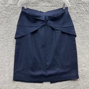 Anthropologie Girls from Savoy Sz 12 Blue Skirt Stretchy Waist Minimalist Lined